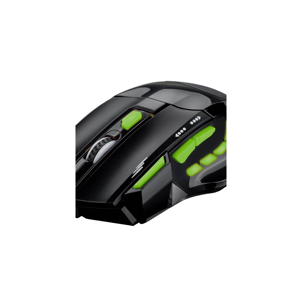 【momo】 Mouse Gamer 2400DPI Preto e Verde MO208 - Multilaser - TECLADOS E